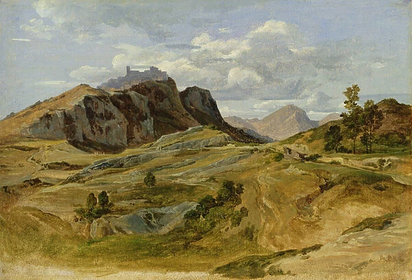 Landscape at Civitella, 1822 (oil on paper on cardboard)