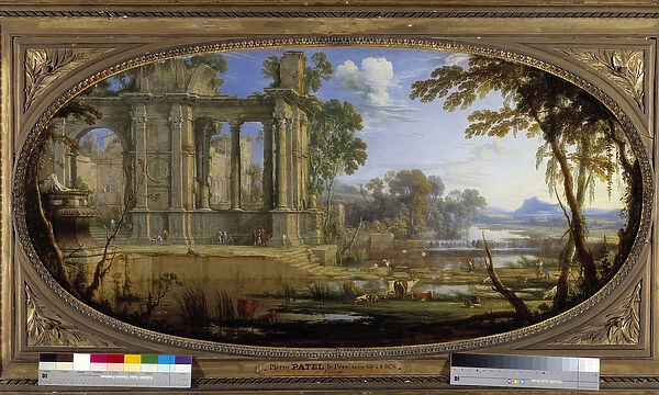Landscape Composed with Ancient Ruins Painting by Pierre Patel (1605-1676) 1646-1647 Sun
