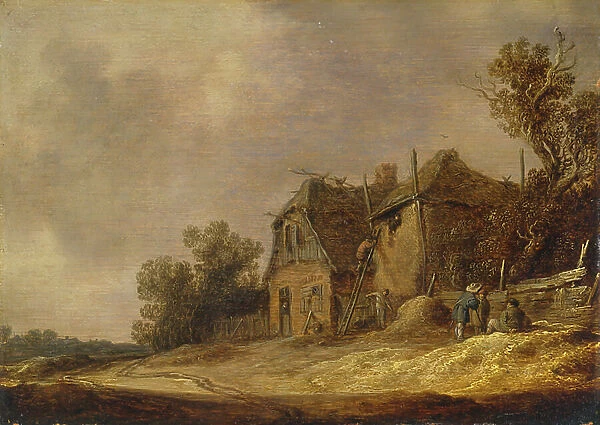 Landscape With A Cottage And A Barn, 1632 (oil on panel)