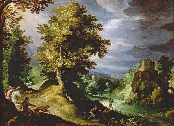 Landscape with a Deer Hunt, 1591