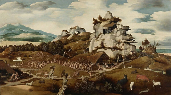 Landscape with an Episode from the Conquest of America, c. 1535 (oil on panel)