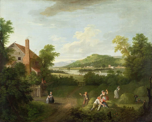 Landscape with Farmworkers, c. 1730-40 (oil on canvas)