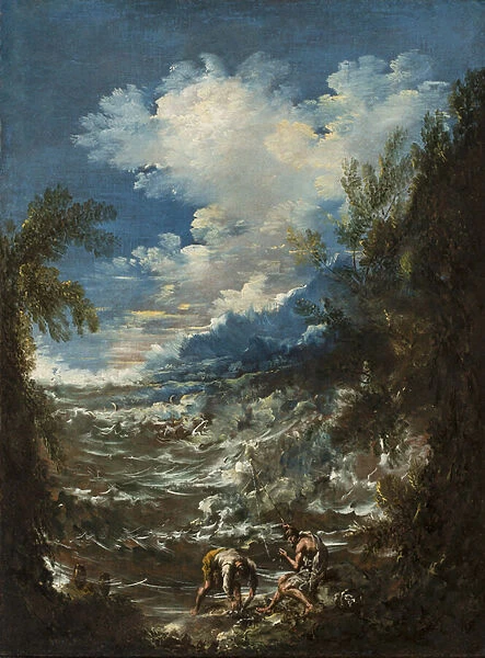 Landscape with Fishermen, c. 1730 (oil on canvas)