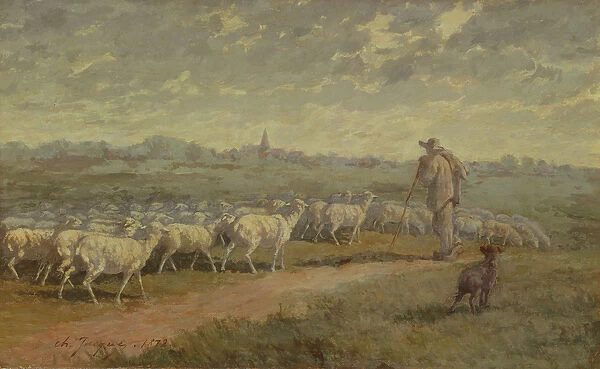 Landscape with a Flock of Sheep, 1872 (oil on canvas)