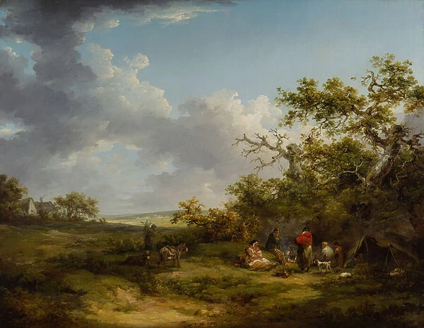 Landscape with a Gypsy Encampment (oil on canvas)