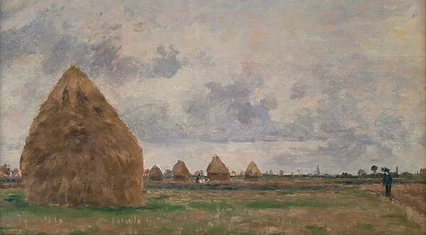 Landscape with Haystacks, 1873 (oil on canvas)