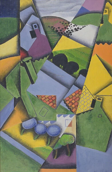 Landscape and Houses at Ceret, 1913 (oil on canvas)