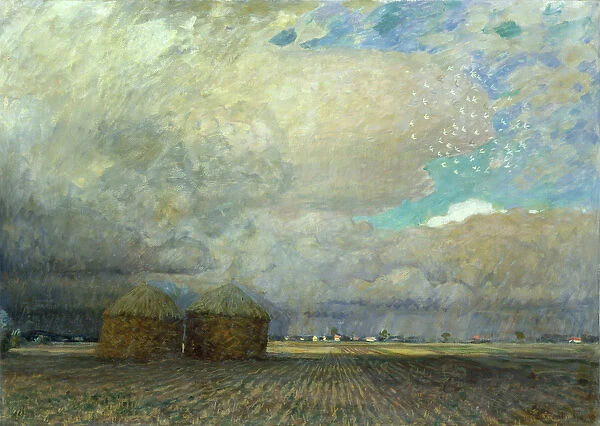Landscape with Huts, 1900 (oil on canvas)
