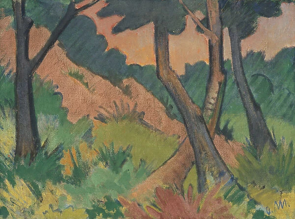 Landscape III, 1924 (glue paint on burlap fabric)