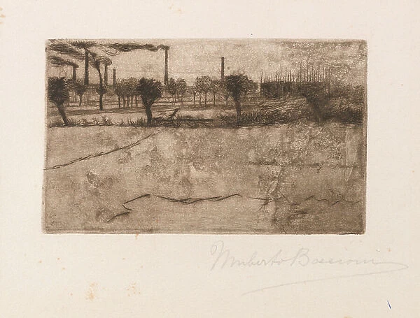 Landscape with Industrial Plants, 1909 (drypoint)