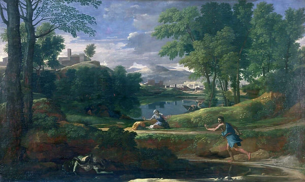 Landscape with a Man killed by a Snake, c. 1648 (oil on canvas)