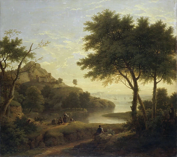 Landscape near a coastal inlet, 1763 (oil on canvas)