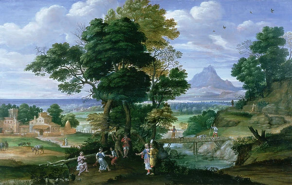 Landscape with People, early 17th century (oil on panel)