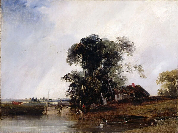 Landscape with a Pond, c. 1825-26 (oil on canvas)