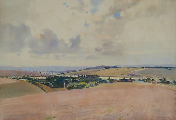 Landscape, possibly the Downs, 1920 (Watercolour)
