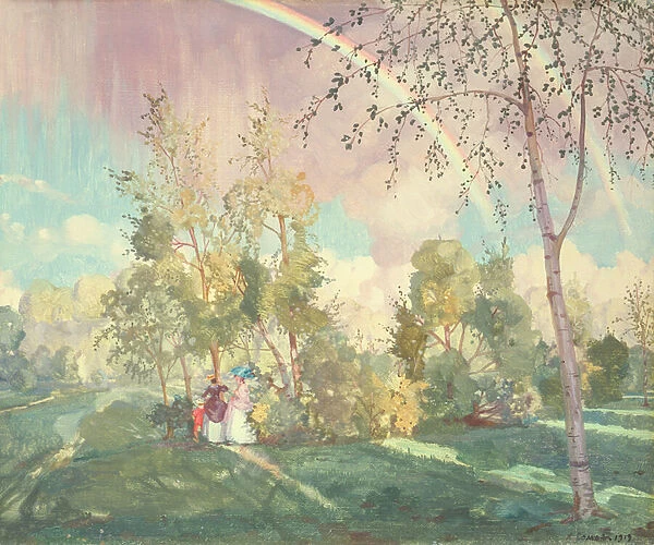 Landscape with a Rainbow, 1919 (oil on canvas)