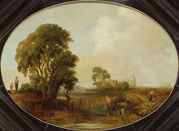 A landscape with Reedcutters, 17th century