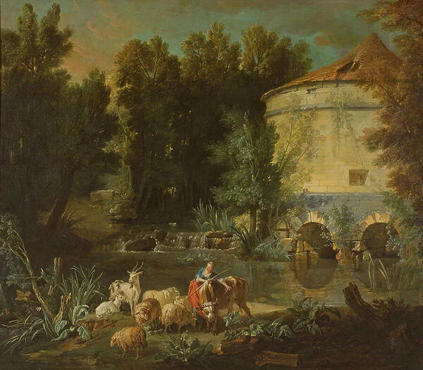 Landscape with a Round Tower, 1737 (oil on canvas)