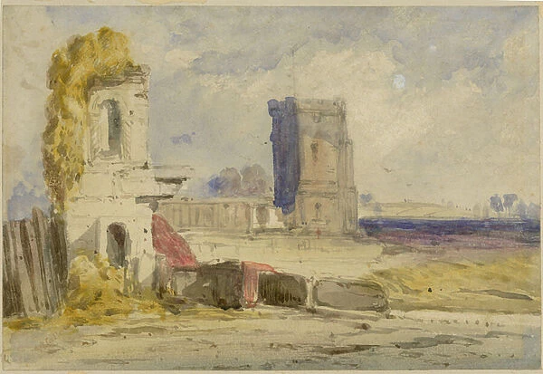 Landscape with Ruins (w  /  c on paper)