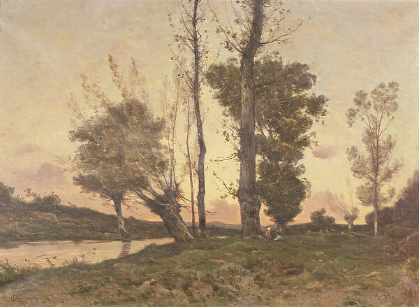 Landscape with a Stream (oil on canvas)