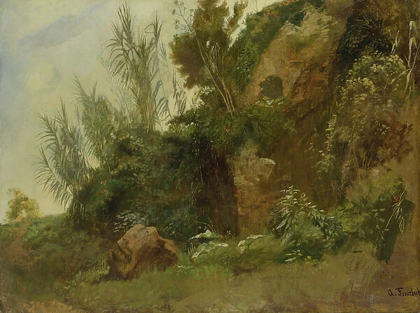 Landscape Study at Baths of Caracalla (oil on canvas)