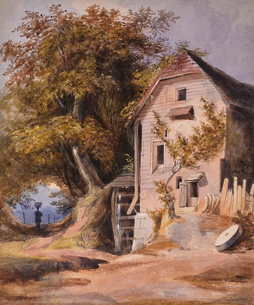 Landscape with watermill, 1810-65 (Watercolour)