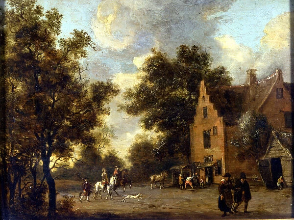 Landscape and workshop of Marshal Ferrand. Painting by Jan Wynants (1630 - 1684)