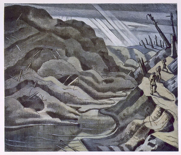 Landscape, Year of Our Lord 1917, from British Artists at the Front, Continuation of The Western Front, Part Three, Paul Nash, 1918 (colour litho)