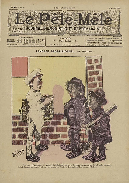 Langage professionel. Illustration for Le Pele-Mele, 1900 (colour litho)