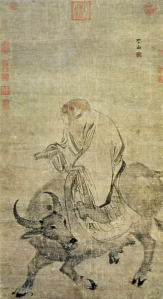 Lao-tzu (c. 604-531 BC) riding his ox, Chinese, Ming Dynasty (1368-1644) (ink