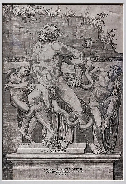 Laocoon, by Marco Dente, c. 1520-3, burin