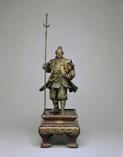 Large figure of Yoshitsune, c.1895 (bronze & gilt)