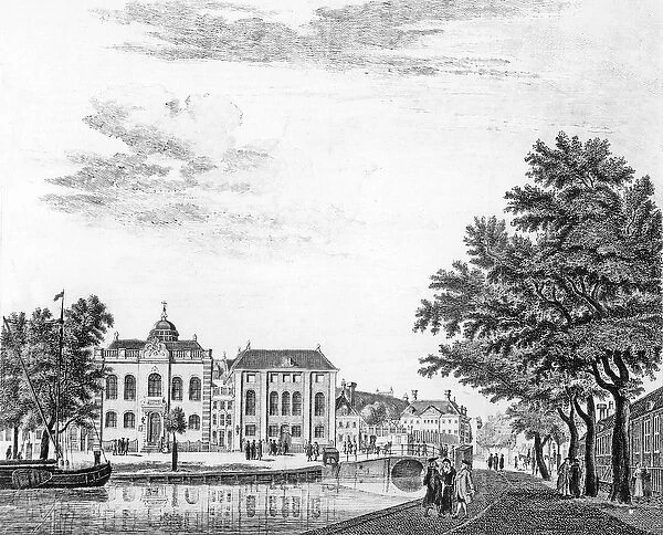 The Two Large Synagogues of German Jews in Amsterdam, Netherlands, 1765 (engraving)