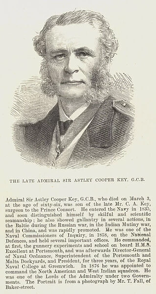 The late Admiral Sir Astley Cooper Key, GCB (engraving)