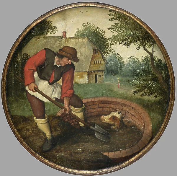It is too Late to Fill in the Well After the Calf has Drowned, c. 1594 (oil on panel)