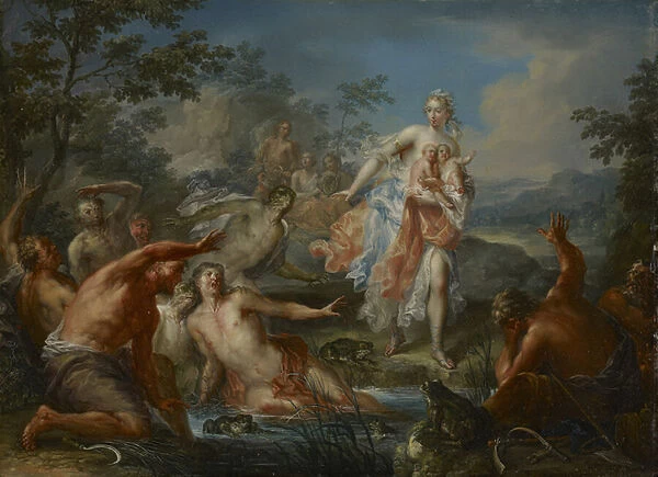 Latona Turning the Lycian Peasants into Frogs, c. 1730 (oil on copper)