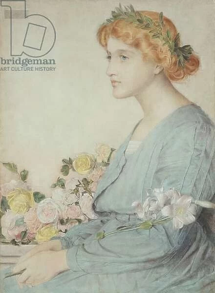 The Laurel Wreath, 1902 (coloured chalks on pale blue paper)