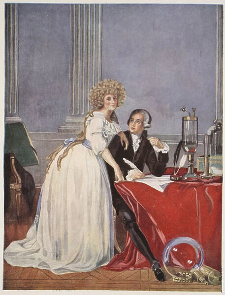 Lavoisier and his wife, copy by Boris Mestchersky (d. 1957)