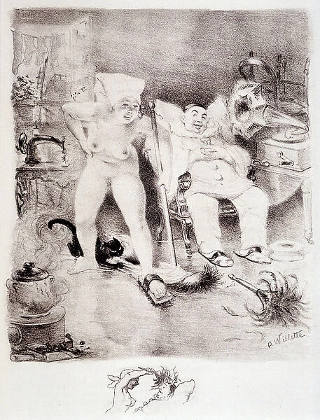 Laziness - drawing by Willette, 1917