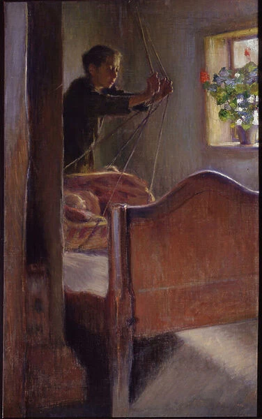 'Le berceau'Peinture de Osip Braz (1872-1936) 1894 State Art Museum, Odessa