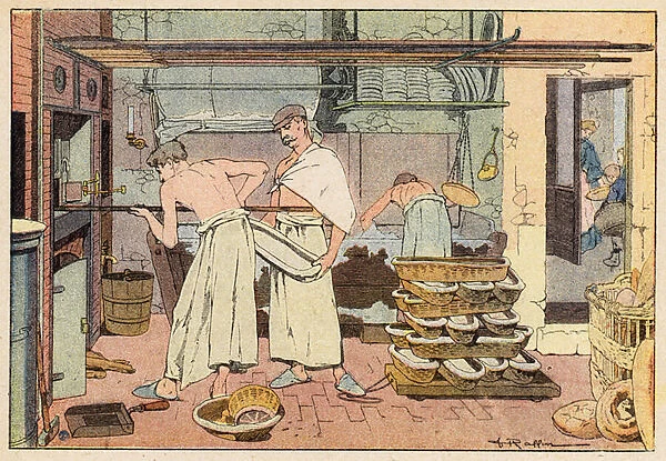 Le Boulanger, The Baker (colour litho)