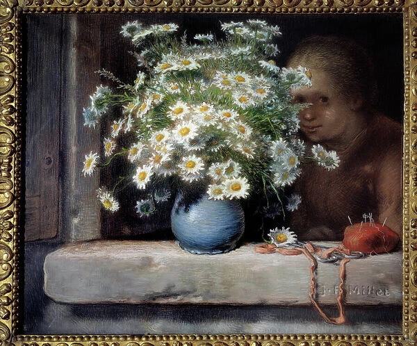 Le bouquet de daisies Pastel by Jean Francois Millet (1814-1875) 1871 Sun