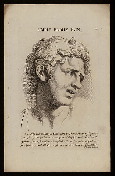 Le Bruns Passions of the Soul: Simple Bodily Pain (engraving)