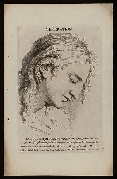 Le Bruns Passions of the Soul: Veneration (engraving)