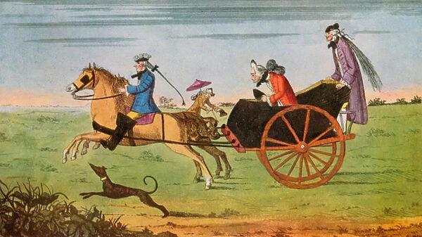 Le Cabriolet, 1794 (colour litho)