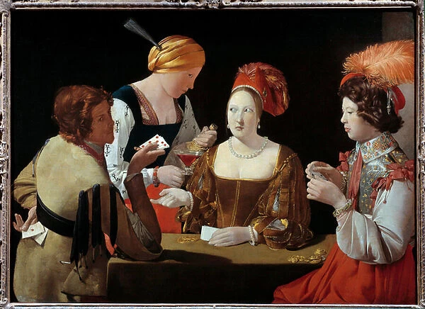 Le cheeur a l ace de carreau Painting by Georges de La Tour (1593-1652
