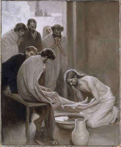 Le Christ lavant les pieds de ses disciples - Christ washing the Feet of the Disciples