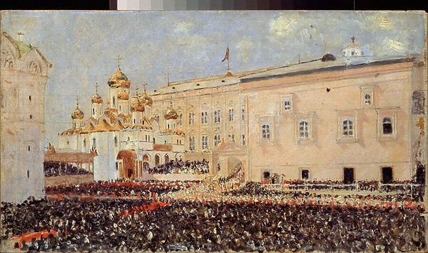 Le couronnement de l empereur Alexandre III (1845-1894) dans le Kremlin de Moscou, le 15 mai 1883 (The Coronation of the Emperor Alexander III in the Moscow Kremlin on 15th May 1883)