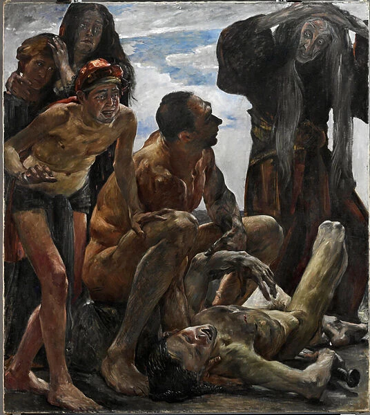 'Le deuil'(The mourning) Peinture de Lovis Corinth (1858-1925) - 1908 - Oil on canvas Dim 192x174 cm Niedersaechsisches Landesmuseum, Hannover