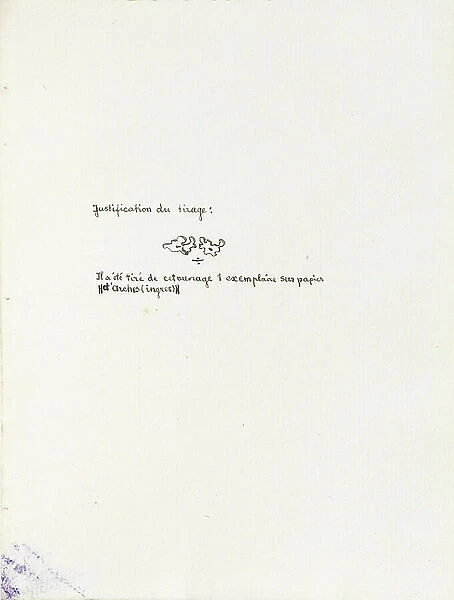 Le Devoir et l'Inquietude - Poemes, handwritten by Gala, 1917 (pen & ink on paper)